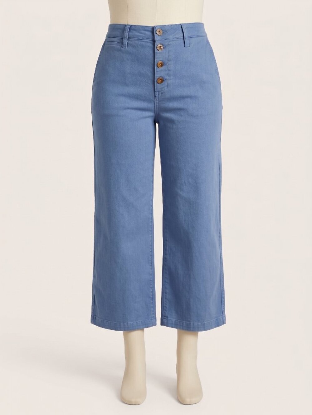 Madewell Wide Leg Crop Pants Button Fly Garment Dyed Blue Utility Chino 32